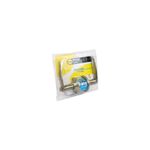Cerradura manecilla baño Dover Yale bronce antiguo, empaque plástico transparente con inserto amarillo y azul
