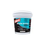 Masilla para concreto acrílica spackling blanco Lanco de 16 onzas, envase plástico blanco con etiqueta multicolor