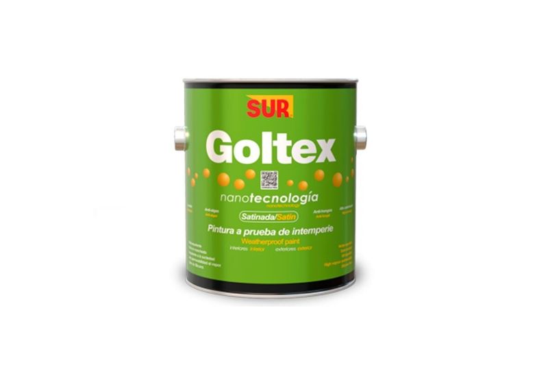 Base látex Goltex 1100 Sur transparente satín galón Sur, envase metálico cilíndrico con etiqueta verde