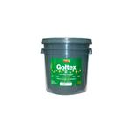 Base látex Goltex 1100 Sur cubeta transparente satinado superior, vista frontal de la cubeta gris con etiqueta verde