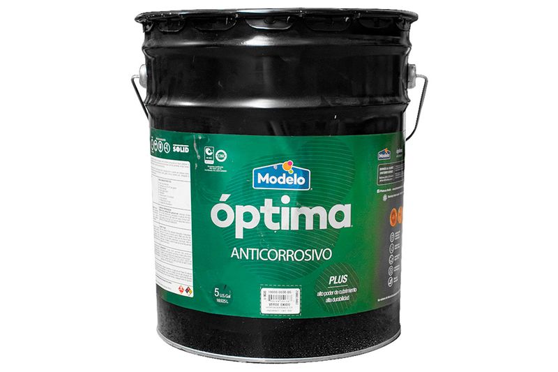Anticorrosivo estándar modelo cubeta azul brillante Modelo, envase metálico negro con etiqueta verde y blanca