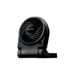 Abanico portátil Turbo-on-the-Go USB y/o baterías AA Honeywell, color negro en vista diagonal sobre fondo blanco
