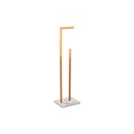 Dispensador de papel toalla con soporte Five Simply Smart 5five, vista lateral del soporte de bambú con base de mármol