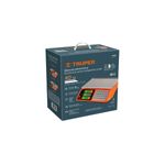 Báscula electrónica 40 kg Truper, vista frontal de la caja con ilustración del producto y especificaciones técnicas
