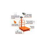 Báscula de plataforma 500 kg Truper, gráfico con indicadores de sus funciones, plataforma de acero y torreta naranja