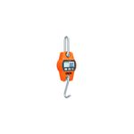Báscula electrónica colgante de 300 kg Truper, cuerpo color naranja con pantalla digital y ganchos metálicos