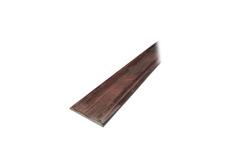 Moldura PVC laminada cocoa 8 cm x 2.70 mts Canet, vista en perspectiva del perfil con acabado texturizado de madera