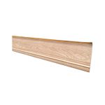 Rodapié PVC 10 cm x 2.40 mts teca Canet, vista diagonal del perfil con acabado tipo madera