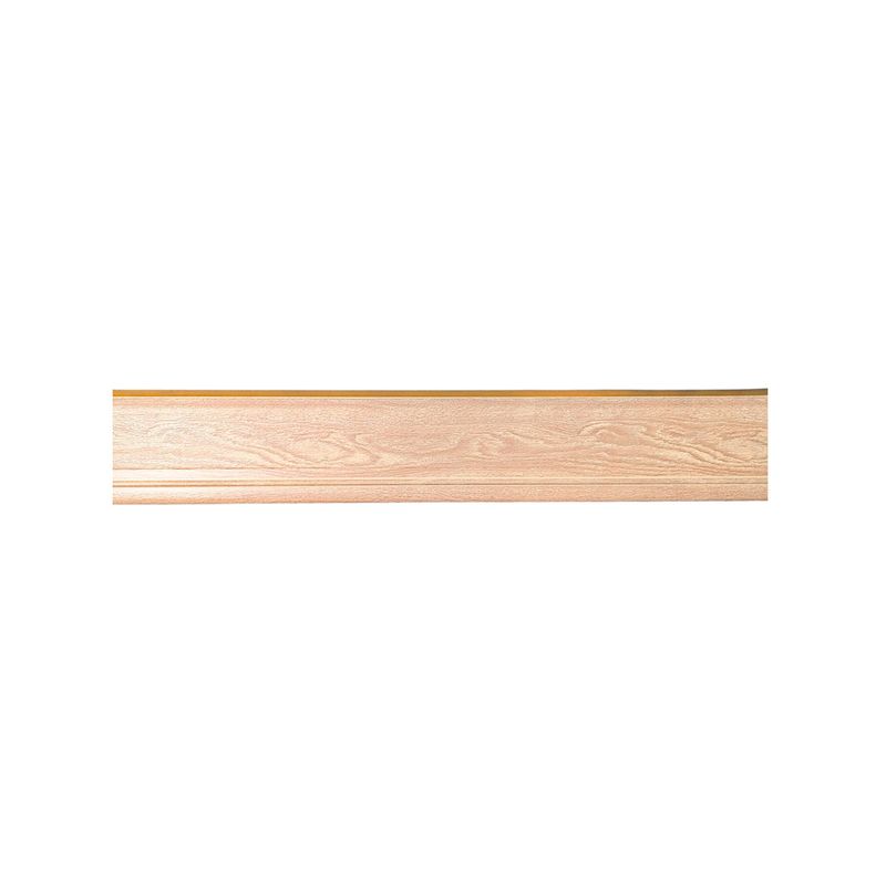 Rodapié PVC 10 cm x 2.40 mts teca Canet, vista frontal del listón con vetas de madera natural