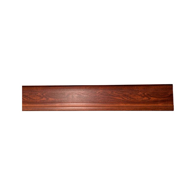 Rodapié PVC 10 cm x 2.40 mts café Canet, vista frontal detallada de la veta de madera y moldura inferior