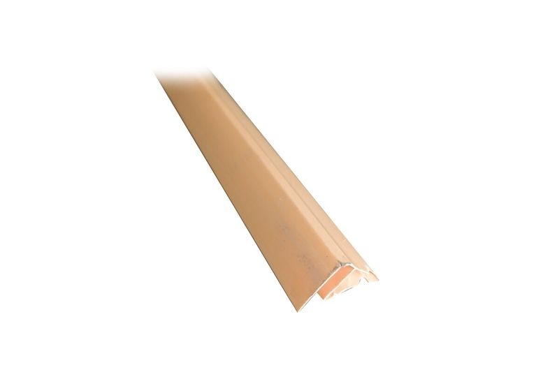 Moldura para tablilla plástica 5.90 m madera clara Canet, detalle del perfil angular y corte transversal