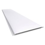 Tablilla plástica 5.90 x 0.20 m 6 mm blanco liso Canet, vista en perspectiva del panel blanco y su estructura interna