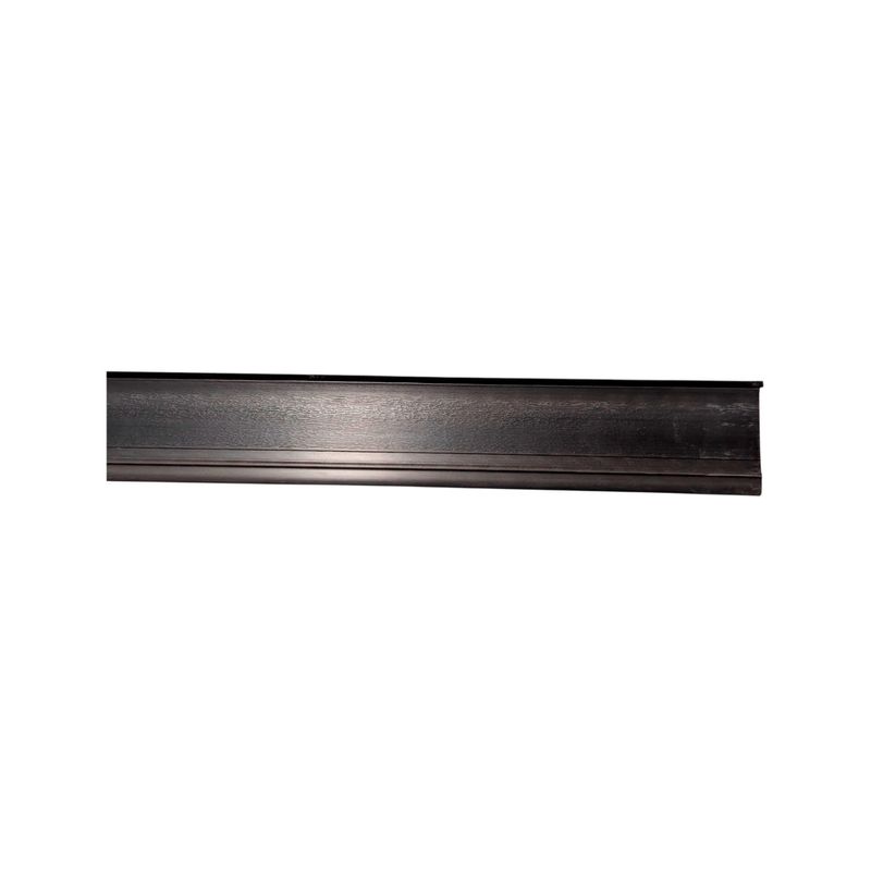 Rodapié PVC 10 cm x 2.40 mts negro Canet, vista frontal del perfil resaltando su textura y acabado