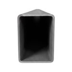 Tubo negro rectangular 4 x 8 CH-11 Sinsa, vista frontal del corte transversal hueco