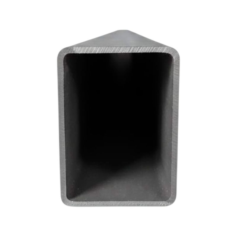 Tubo negro rectangular 4 x 8 CH-11 Sinsa, vista frontal del corte transversal hueco