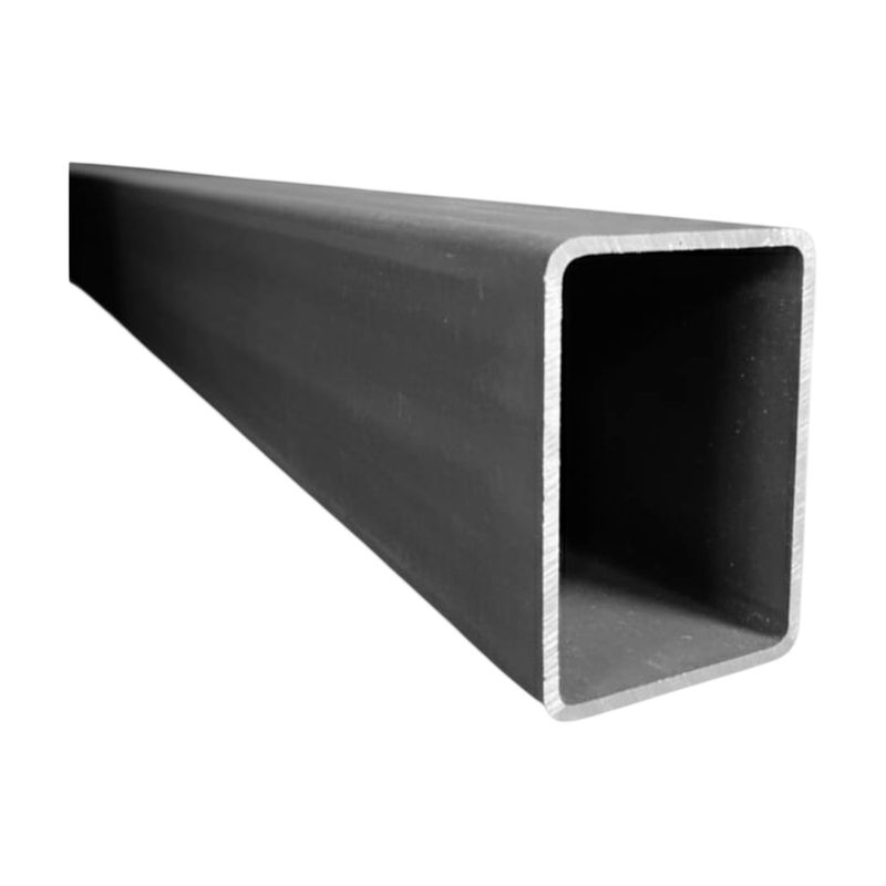 Tubo negro rectangular 4 x 8 CH-11 Sinsa, vista en perspectiva del perfil hueco y acabado oscuro