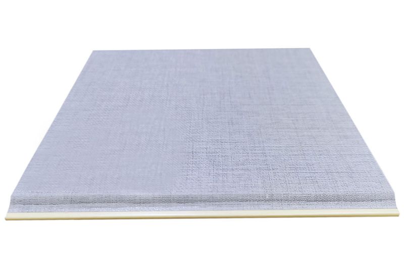 Tablilla de pared gris 0.40 m x 2.90 m Canet, vista frontal en ángulo que muestra su textura y borde inferior blanco