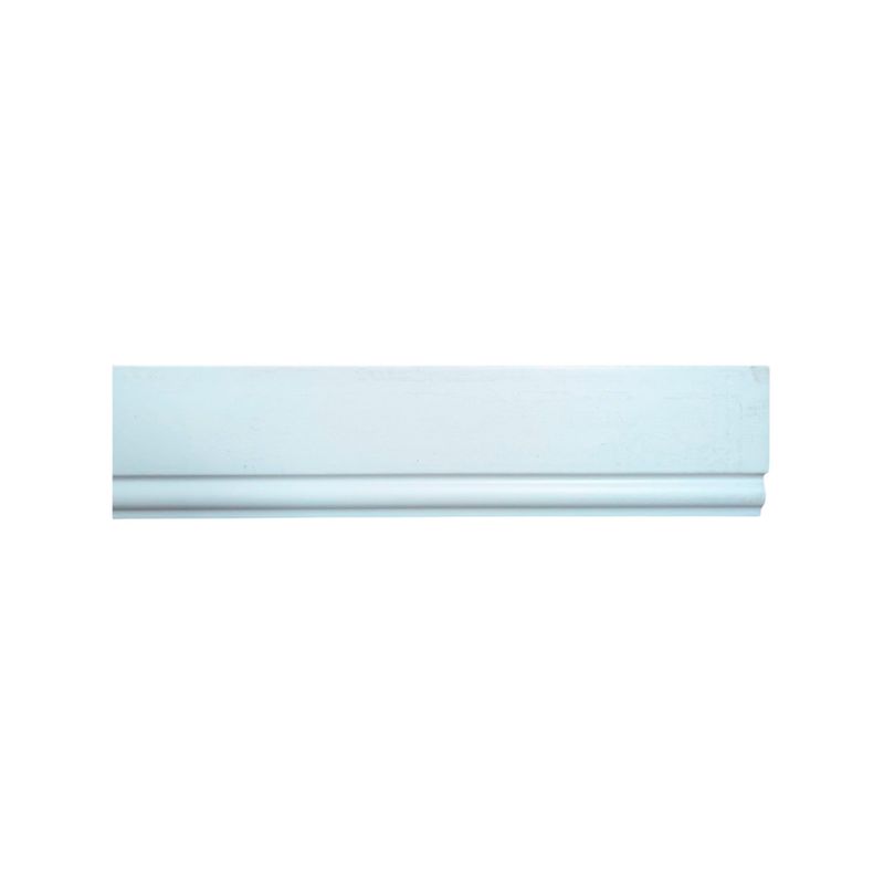 Rodapié liso blanco 8.5 cm x 2.9 m Canet, vista frontal del perfil con acabado sencillo y brillante