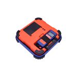 Báscula digital para cargar de refrigerante 220 lb Uniweld, guardada en su estuche rígido naranja y azul