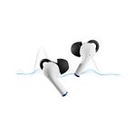 Auriculares gaming Storm Trooper inalámbricos Primus, primer plano de los dos auriculares blancos y negros flotando