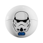 Auriculares gaming Storm Trooper inalámbricos Primus, estuche de carga blanco circular con ilustración de Storm Trooper