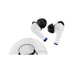 Auriculares gaming Storm Trooper inalámbrico Primus, dos auriculares blancos con almohadillas negras sobre el estuche