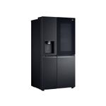 Refrigerador inverter InstaView con dispensador SBS Craft Ice 612 L matte black LG, vista frontal en ángulo tres cuartos