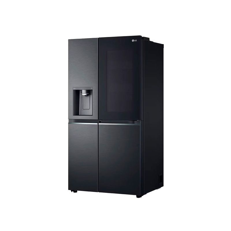 Refrigerador Inverter InstaView con dispensador SBS Craft Ice 612L Matte Black LG, vista lateral en ángulo