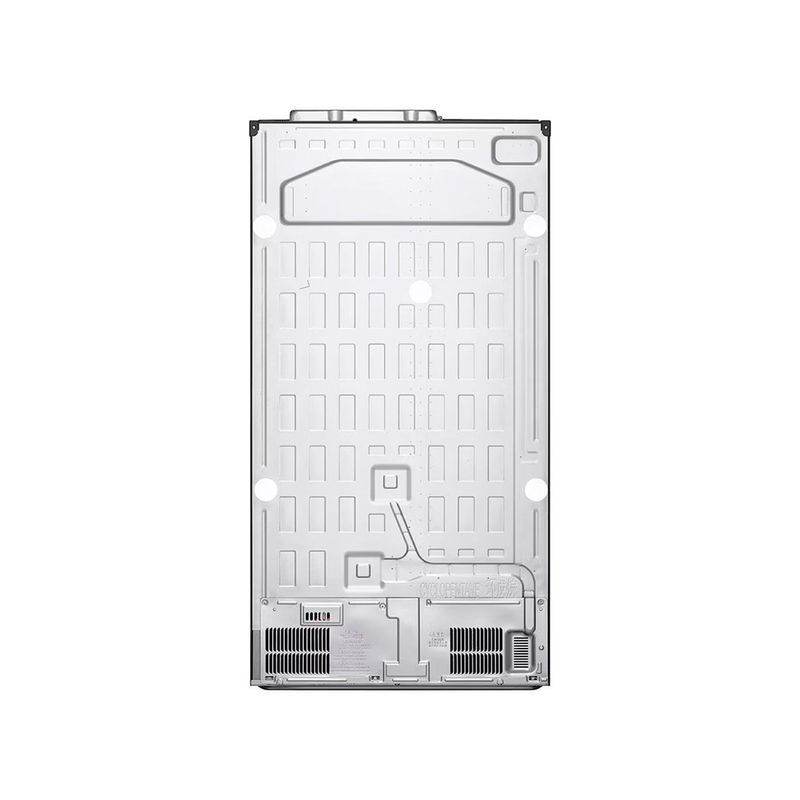 Refrigerador inverter InstaView con dispensador SBS Craft Ice 612 L matte black LG, vista posterior del equipo