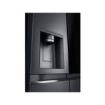 Refrigerador Inverter InstaView con dispensador SBS Craft Ice 612 l matte black LG, primer plano del dispensador de agua