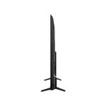 TV LED 85" Smart UHD 4K Hisense, vista lateral del televisor negro con su base de soporte