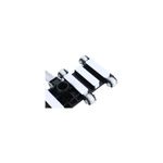 Aspiradora de piscina 14 pulgadas AquaPro comercial, detalle superior de la base con rodillos blancos y negros