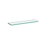 Repisa de vidrio Dolle de 24 x 5 x 5/16 pulgadas estándar transparente, vista diagonal del vidrio rectangular