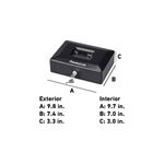 Caja de seguridad de llave Sentry Safe de 0.12 cu, gráfico con medidas externas e internas en pulgadas