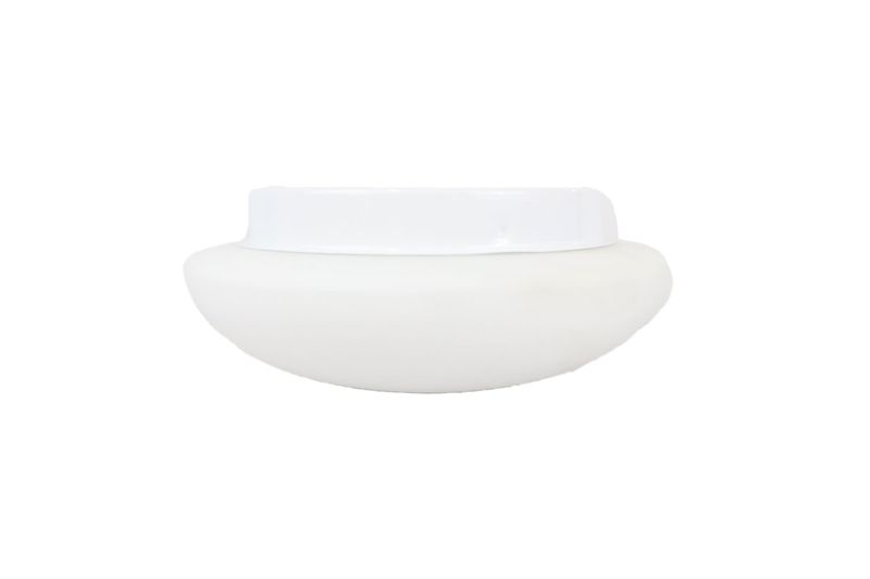 Luminaria plafón blanca Ella 1 luz E27 60 W Eglo, vista frontal del difusor blanco y la base circular