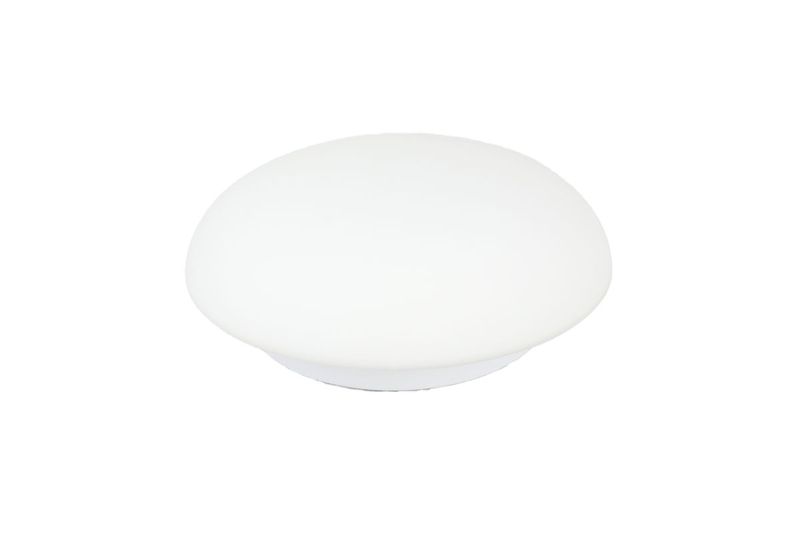 Luminaria plafón blanca Ella 1 luz E27 60 W Eglo, vista frontal del difusor opalino blanco en forma de domo