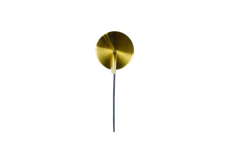 Luminaria de pared colgante Hara 1L E27 dorado/negro Home Delight, vista frontal del soporte circular dorado y cable negro