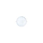 Luminaria de pared exterior tipo tortuga 1L E27 100W vidrio templado Genova, vista frontal del protector blanco en rejilla