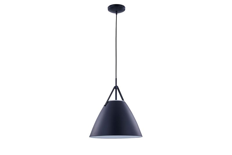 Luminaria colgante Rasalas negro 1L E27 Tecnolite, vista frontal completa sobre fondo blanco