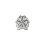 Abanico de piso circular 20 pulgadas 5 aspas 3 velocidades 110 W 120 V Westinghouse, vista frontal en color blanco