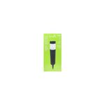 Set 4 piezas estaca solar LED negro Terrace, empaque frontal con ilustración de la lámpara y fondo verde