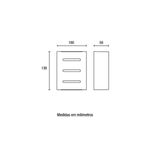 Luminaria exterior pared Fussen 3 2xG9 100-240V marrón Blumenau, gráfico técnico con medidas en milímetros