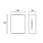 Luminaria exterior pared Fussen2 2xG9 100-240V marrón Blumenau, gráfico técnico con medidas de alto y ancho en milímetros