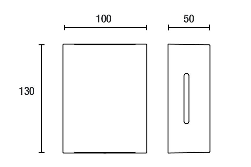 Luminaria exterior pared Fussen2 2xG9 100-240V marrón Blumenau, gráfico técnico con medidas de alto y ancho en milímetros