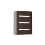 Luminaria exterior pared Fussen 3 2xG9 100-240V marrón Blumenau, vista frontal del equipo con tres ranuras horizontales