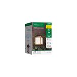 Miniposte LED farol SQ solar controlable CCT RGB bronce OneSync Feit Electric, empaque frontal con especificaciones técnicas
