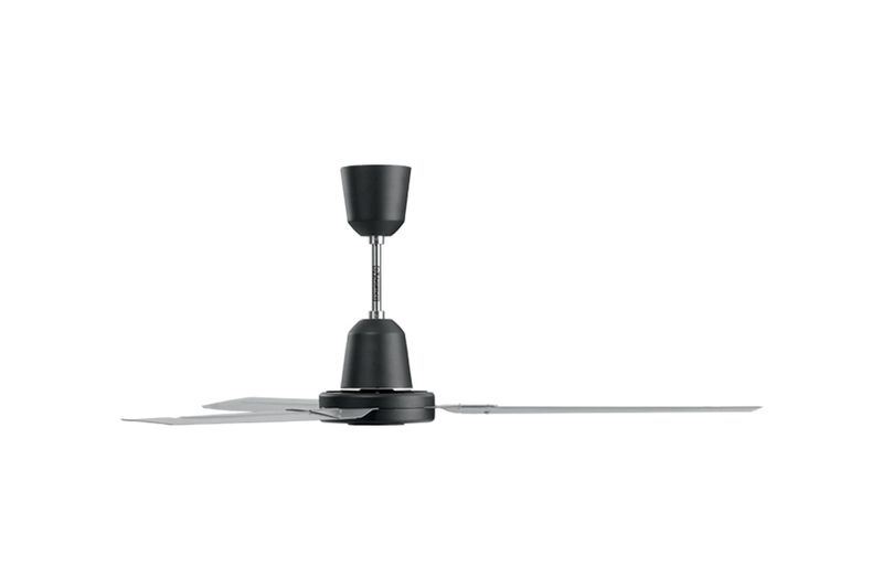 Ventilador industrial Heavy Duty Nordik 200 2 m 3 aspas 12978 cfm IP55 Vortice, vista lateral completa en color negro