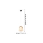 Luminaria colgante Montezuelo 24 cm 1L E27 Eglo, gráfico con dimensiones de altura y diámetro del producto