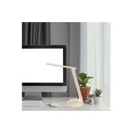Lámpara de escritorio LED plegable blanco 4 W 6000K/4000K/3000K USB Ikelite, encendida sobre escritorio junto a un computador