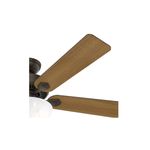 Abanico de techo interior Swanson Bowl 52 pulgadas 1 luces bronce Hunter, acercamiento a las aspas de madera y base